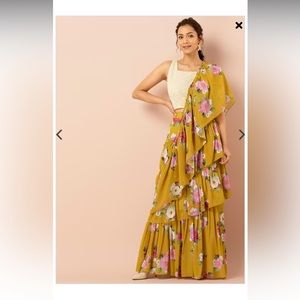 House of Indya New W Tags ethnic prestitched saree Indian haldi wedding event